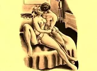 vintage erotic illustration from antique retro cartoon