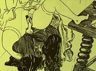 vintage comic depicts erotic antique scene