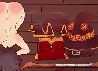 I see Megumin naked, begging a black man to fuck her in this hentai.