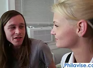 messing around with our new blonde step sis what a tease