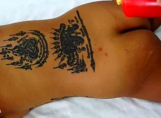 asian girlfriend gets tied up for hot wax play and spanking, ending with blowjob and cum in mouth.