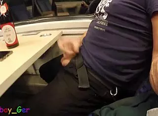 Attempted third cumshot on moving train, got interrupted