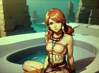 AI-generated Oerba Dia Vanille from Final Fantasy XIII in hentai style