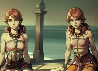 AI-generated Oerba Dia Vanille from Final Fantasy XIII in hentai style