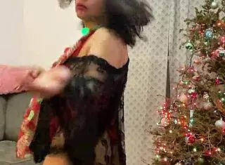 anna maria mature latina christmas special in red lingerie