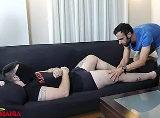 i massaged his monster cock and sucked it, thinking it was my blonde girlfriend with big tits and ass