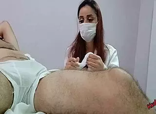 nurse and aesthetician watching the patient's erection get hard