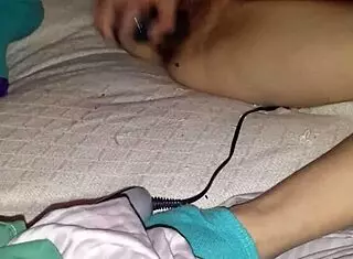 playing solo with my hairy self using rabbit toy.