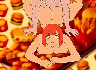Girl with McDonald's Eggs Fucks Homeless Man in Anime