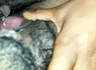 i'm rubbing my hard clit on her creamy hole, feeling intense pleasure with my ebony lover