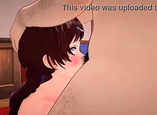 Couple In 3D Animation Share Intimate Moments