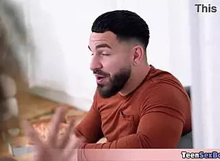 Geeky latina in glasses SEDUCES her horny stepdad during study