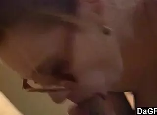 Blonde whore blows cock