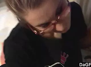 Blonde whore blows cock