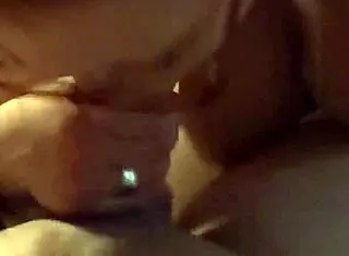 Blonde whore blows cock