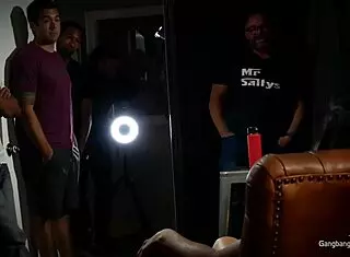 busty milf deepthroats and bangs five strangers in a wild group session