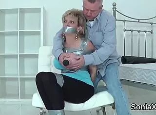 Does this unfaithful wife flash her huge tits in lingerie?