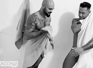 four hairy guys with big cocks in hardcore orgy