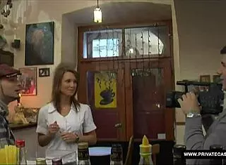 Hana gives first blowjob on camera with big tits!