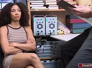 officer fucks petite thief at work!