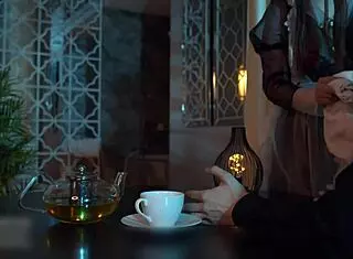 Mollyredwolf as the clumsy maid gets deepthroat and doggystyle from the lord.