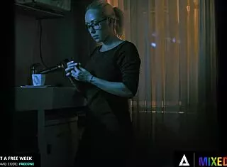 busty beauty christina shine fingers her pussy in lingerie