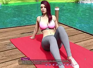 helping these hotties with their yoga poses in the game
