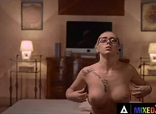 busty beauty christina shine fingers her pussy in lingerie