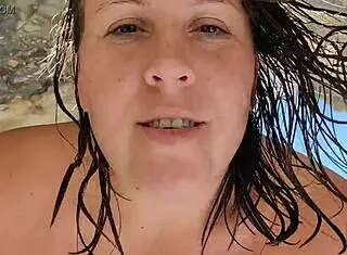 Step Mom Fucks Stepson on Nude Beach