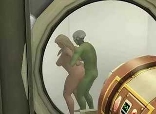 Space Soldier Fucks Two Blondes After Saving Them From Green Goblin Pervert