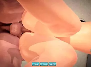 Katsuragi from Senran Kagura in an intimate scene.