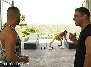 Biphoria - hot gay couple help out female friend!