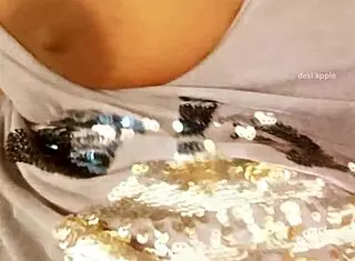 Bangla college student's big tits draw attention in group setting