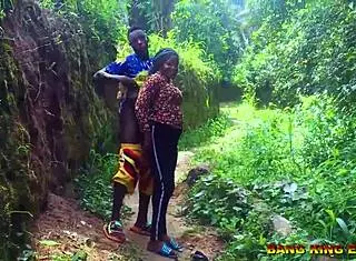 Ebony glamour lady NANCY gets FUCKED on village road, she's a SEX ADDICTED black queen