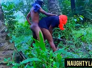 I fucked my ex in the bush with big black cock.