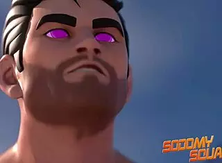 Gay heroes in Sodomysquad suck and fuck, ass licking, jerking off, face fucking monster cock