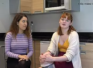 Sweet Students' Humorous Reunion Turns Erotic with Lesbian Masturbation and Toys