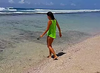 Passionate sex on the paradise beach with orgasms.