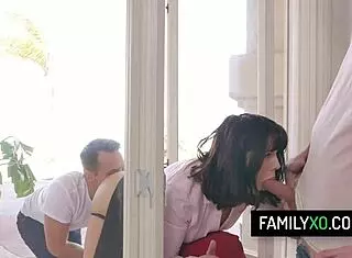 Intense Taboo Threesome With Stepfamily