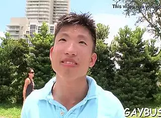 Blindfolded stud tricked into oral sex