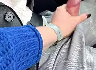 Blowjob While Driving Car Risky Public Fun. Big Tits POV Handjob.