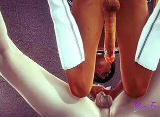 yaoi femboy simon holds a huge dick in this hentai anime