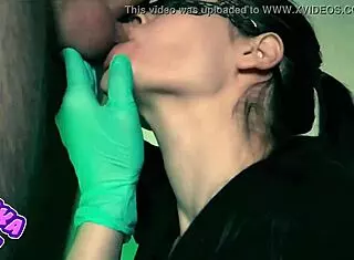 Masked Russian Slut Receives Cum In Mouth After Blowjob.