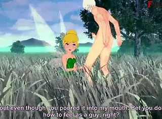 tinker bell all grown, banging while another fairy spies on us.