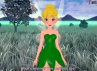 tinker bell all grown, banging while another fairy spies on us.