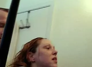 bathroom quickie turns steamy with wife's big tits 😏