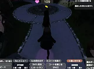 celeca-san exposes in naked coat outdoors without notice, masturbating in hentai anime