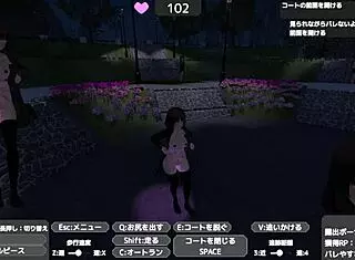 celeca-san exposes in naked coat outdoors without notice, masturbating in hentai anime