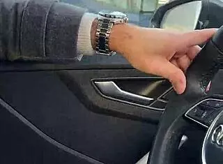 Blowjob While Driving Car Risky Public Fun. Big Tits POV Handjob.