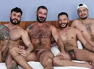 Friends Enjoy Bareback Orgy With Monster Cocks